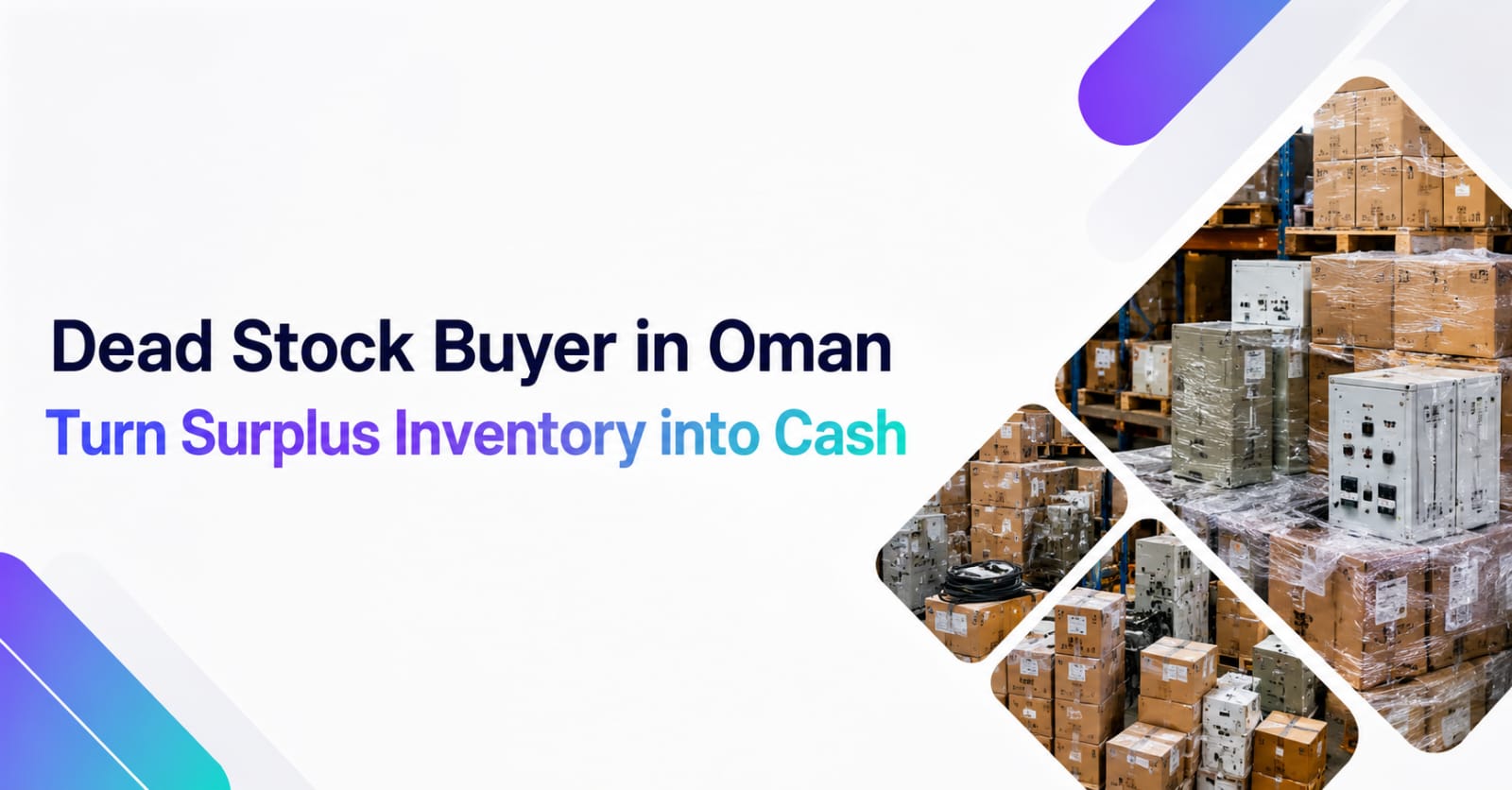 Warehouse in Oman with bulk surplus inventory and palletized business stock awaiting collection